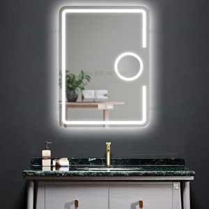 Oglinda Baie LED 60x80cm 2 Functii Touch Cosmetica LZJ15-1 - Img 2