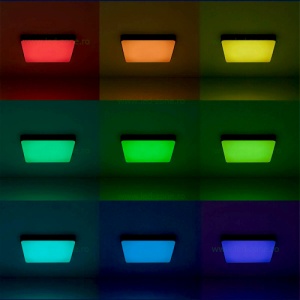 Panou LED 24W 30x30cm Aplicat Negru RGB-CCT cu Telecomanda - Img 2