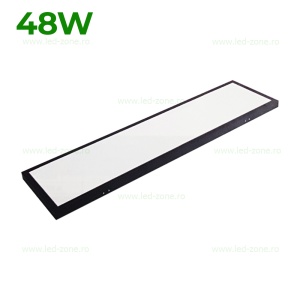 Panou LED 48W 120x30cm Aplicat Negru Backlight - Img 1