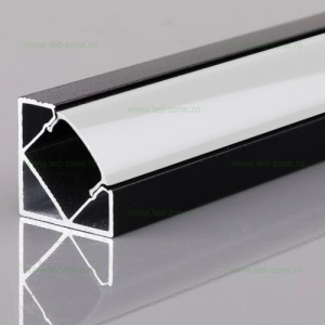 Profil Aluminiu Aplicat 90 Grade Dispersor Alb 2M 12.5MM