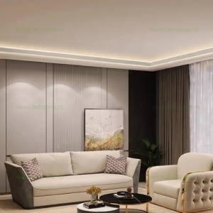 Profil Aluminiu Aplicat 90 Grade Iluminare Dubla 3M 9.6MM