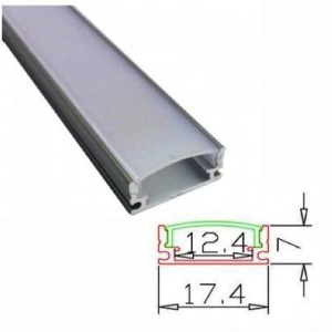 Profil Aluminiu Aplicat Dispersor Mat 1M 12.4MM - Img 1