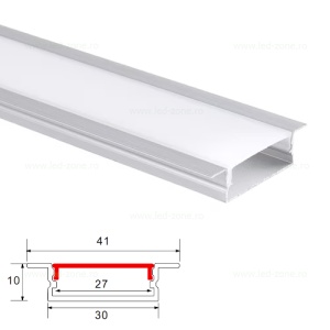Profil Aluminiu Incastrat Dispersor Alb 2M 27MM - Img 4