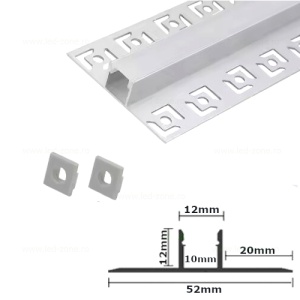 Profil Aluminiu Incastrat Sub Tencuiala 2M 10MM
