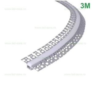 Profil Aluminiu Incastrat Sub Tencuiala 3M Flexibil 2 Directii 13MM