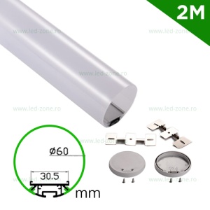 Profil Aluminiu Suspendat Dispersor Mat Cilindru 2M 30MM