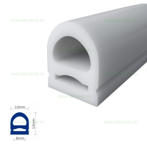 Profil Flexibil Aplicat Silicon Mat Semirotund 13x13mm