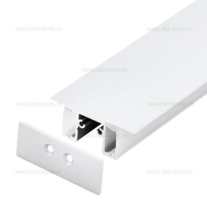Profil H Aluminiu Aplicat Bidirectional Dispersor Mat 2M 12MM LZ9896 - Img 3