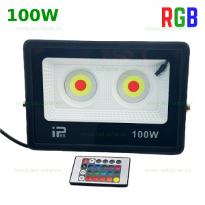 Proiector LED 100W 220V RGB Telecomanda 2 Module LZ01 - Img 1