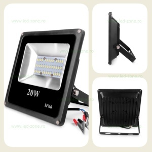 Proiector LED 20W Slim SMD 12V Alimentare Clesti