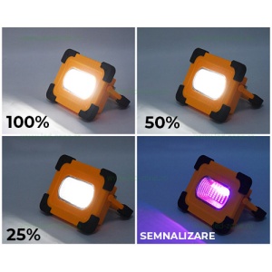 Proiector LED 30W Solar Acumulator USB Police
