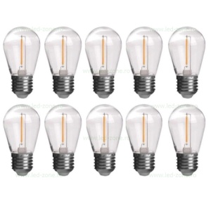 Set 10 Becuri LED E27 1W Clar Para Filament