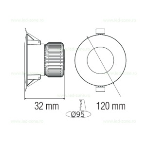 Spot LED 12W Rotund Mat Negru ALEXA - Img 3