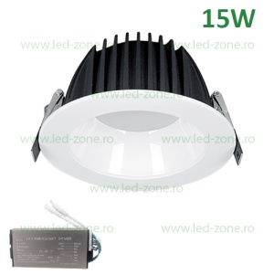 Spot LED 15W Rotund LZ01 Negru-Alb Emergenta - Img 1