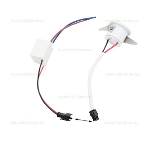 Spot LED 1W Mini Incastrat Rotund Alb
