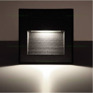 Spot LED 2W Patrat Trepte Negru IP65 - Img 2