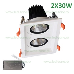 Spot LED 2X30W Dreptunghiular LZ01 Alb Emergenta