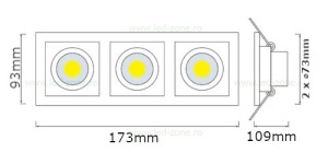 Spot LED 2x6W Dreptunghiular Mobil Alb - Img 3