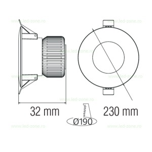 Spot LED 30W Rotund Mat Negru ALEXA - Img 2