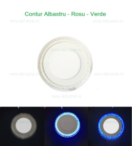 Spot LED 9W Rotund Alb Rece Contur Color Bule - Img 1