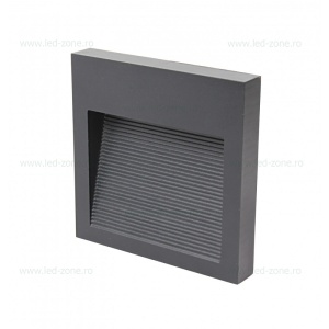 Spot LED Trepte 6W 220V Patrat Negru IP65 - Img 2