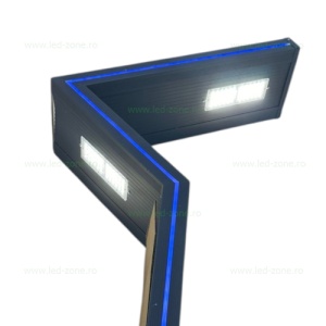 Stalp Iluminat LED 60W + 20W Ornamental Albastru 3M Solar - Img 2