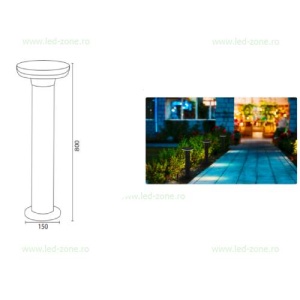 Stalp LED Gradina 12W Rotund 80cm DEXTER - Img 4