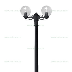 Stalp LED Gradina 2x6W Negru GLOBE 2M