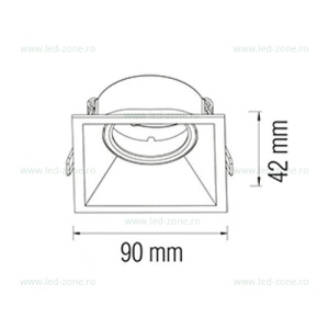 Suport Incastrat 1 Bec Spot LED GU10 Patrat MEYAN - Img 5