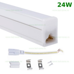 Tub LED T6 24W 120cm Patrat Mat Suport Inclus