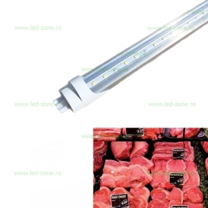 Tub LED T8 Mat 18W 120cm pentru Carne Alimentare la un Capat - Img 2