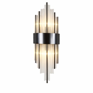 Aplica 2 Socluri  E14 Neagra Cristal GILLIS2W/BL