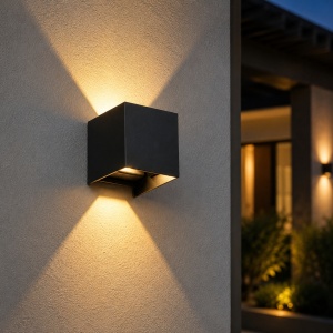 Aplica LED 2x5W Exterior Patrata Neagra Multi Fascicul