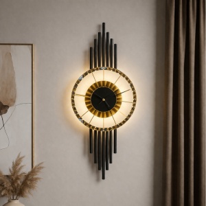 Aplica LED 36W cu Ceas Neagra LZ285-1