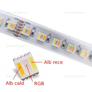 Banda LED 5050 60 SMD/ML RGBWW Silicon 24V - Img 2