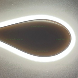 Banda LED COB 220V Alba Slim Silicon Mat Autoadeziva Taiere 10cm - Img 3