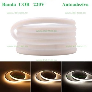 Banda LED COB 220V Silicon Mat Autoadeziva - Img 4