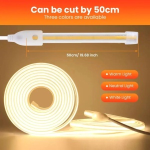 Banda LED COB 220V Slim Silicon Transparent Autoadeziva