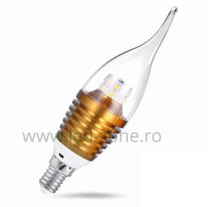 Bec LED E14 5W Flacara Clar Auriu SMD2835