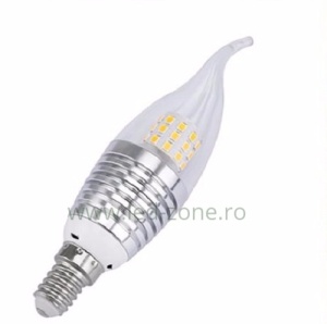 Bec LED E14 7W Flacara Clar Argintiu SMD2835 - Img 2