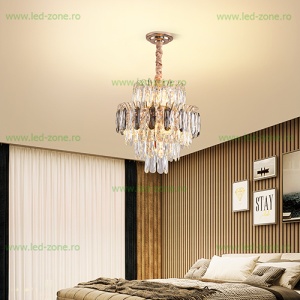 Candelabru 7 Socluri E14 Cristal LZ86534-400 - Img 2