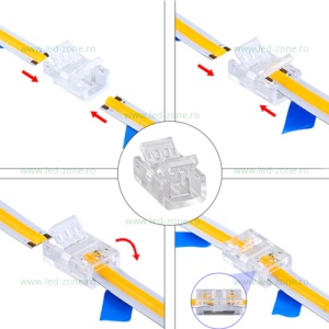 Conector Imbinare 2 Contacte Banda LED COB 8mm Interior - Img 2