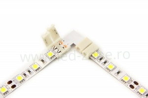 Conector Imbinare 2 Contacte Unghi 90 Banda LED 12V 10mm