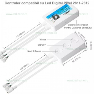 Controller Banda LED Digitala 16 Taste IR Bluetooth Muzical - Img 2