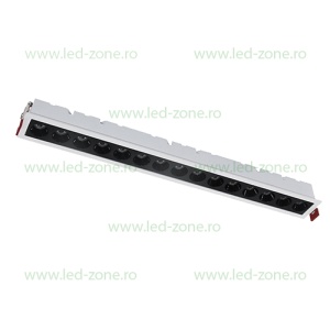 Corp Iluminat LED 20W 42cm Incastrabil Liniar EL-05 Alb-Negru Emergenta - Img 2