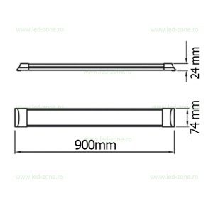 Corp Iluminat LED 28W 90cm Aluminiu - Img 4