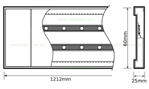 Corp Iluminat LED 60W 120cm Clar F62 - Img 4
