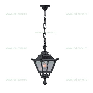 Felinar Iluminat Exterior Suspendat Negru GOLIA
