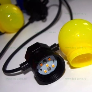 Ghirlanda 5M cu 10 Becuri LED Diverse Culori IP44