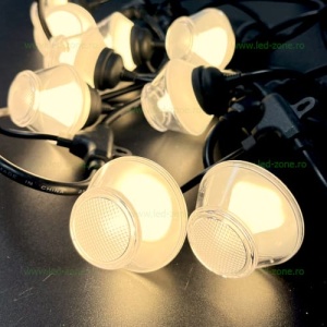 Ghirlanda 5M cu 10 Becuri LED IP65 Suspendate